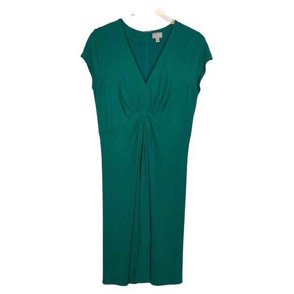 Issa London for Banana Republic Green Jersey Knit Pleated Dress Women's Size 12 - Picture 4 of 10